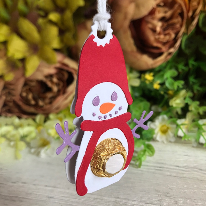 Cetakan Stensil Cutting Dies Motif Snowman Natal Bahan Metal Untuk Scrapbook / Craft DIY