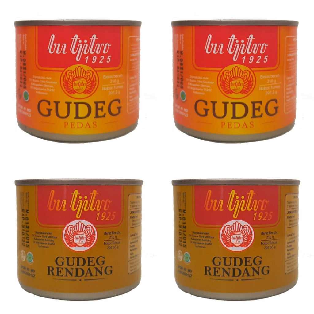 

Gudeg Kaleng Bu Tjitro Varian Pedas Rendang Paket Hemat - Isi 4Pcs