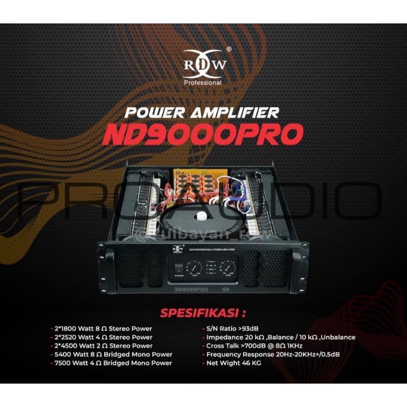 POWER AMPLIFIER ND9000PRO / ND 9000 PRO / ND9000 PRO RDW PROFESSIONAL