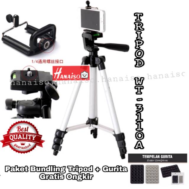 Termurah MEDAN HANAISO Weifeng WT 3110A Tripod 1 Meter 1M untuk HP DSLR Kamera + Gurita