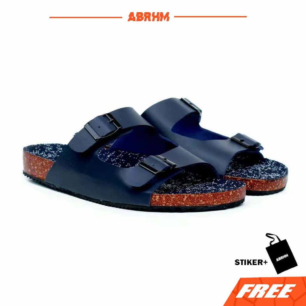 ABRHM Sandal Slide Pria Sandal Slop Pria Kulit Pu Sendal Selop Cowok / Cowo Ori Keren Kekinian