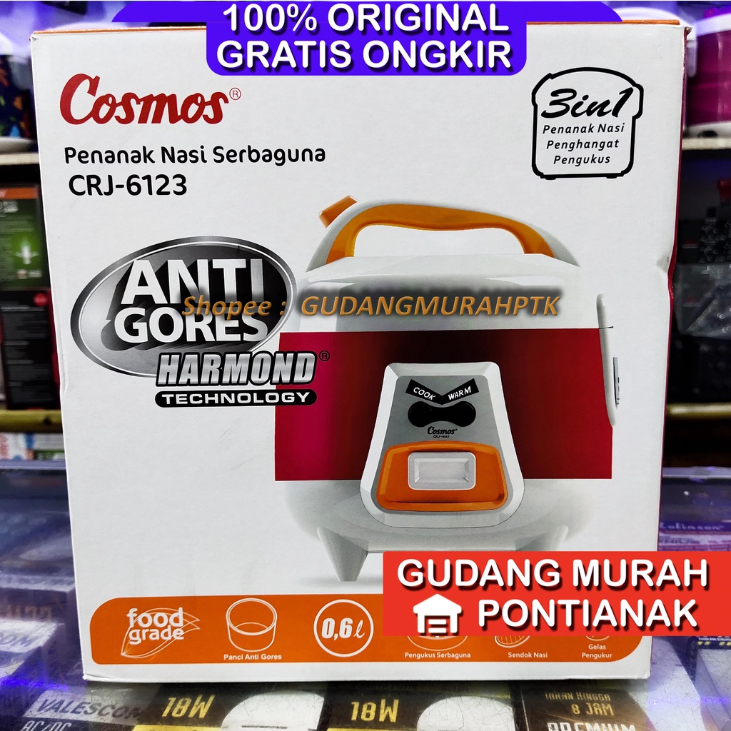 Ricecooker COSMOS ANTI GORES CRJ-6123 Penanak Nasi Magic Com serbaguna memasak dan menghangatkan