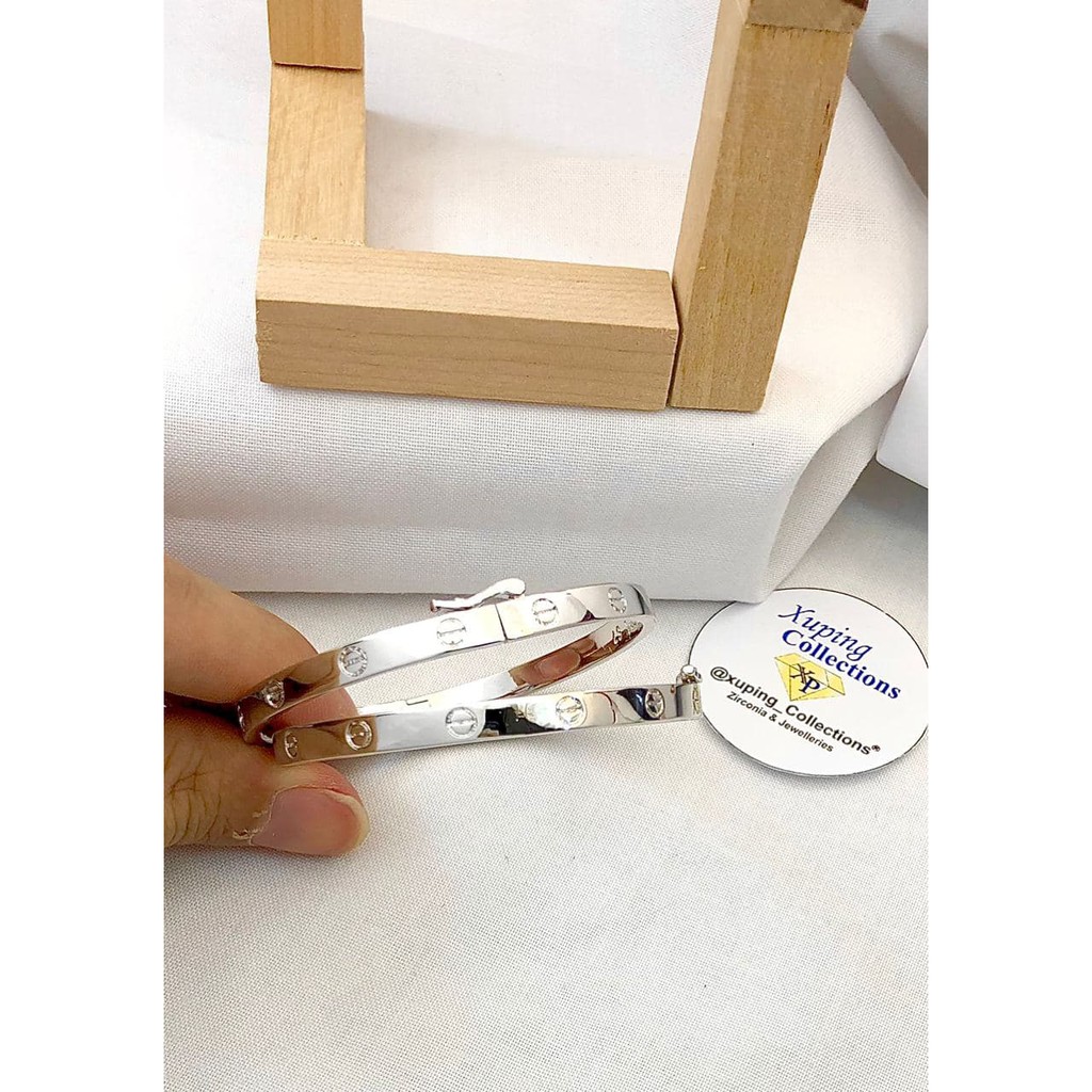 GELANG Titanium Gold Silver Xuping ASLI Persis Toko Emas Perhiasan Anti Karat Hitam Alergi