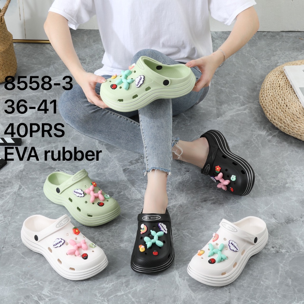 EVA RUBBER sandal viral sendal wedges karet baim korean ori produk impor