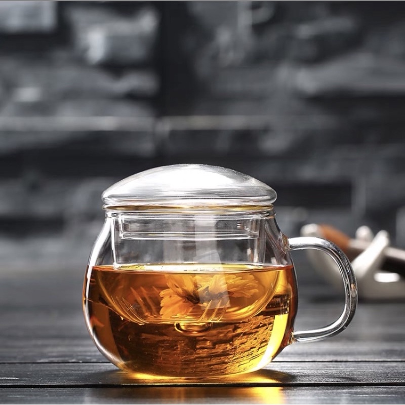 Gelas kaca import transparant bening saringan teh seduh teh tahan panas dingin bisa masak terbagus i