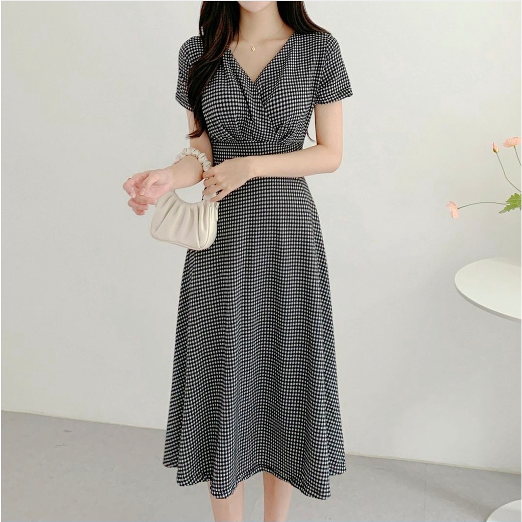 [MCFK] Dress Noura / Dress Kotak-Kotak Wanita / Dress Wanita Murah / Dress / Pakaian Wanita / Casual Dress