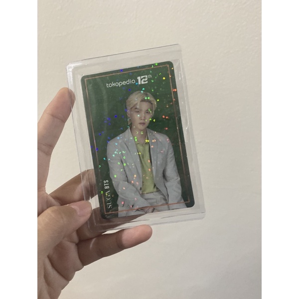 Photocard Suga BTS toko green hijau holo