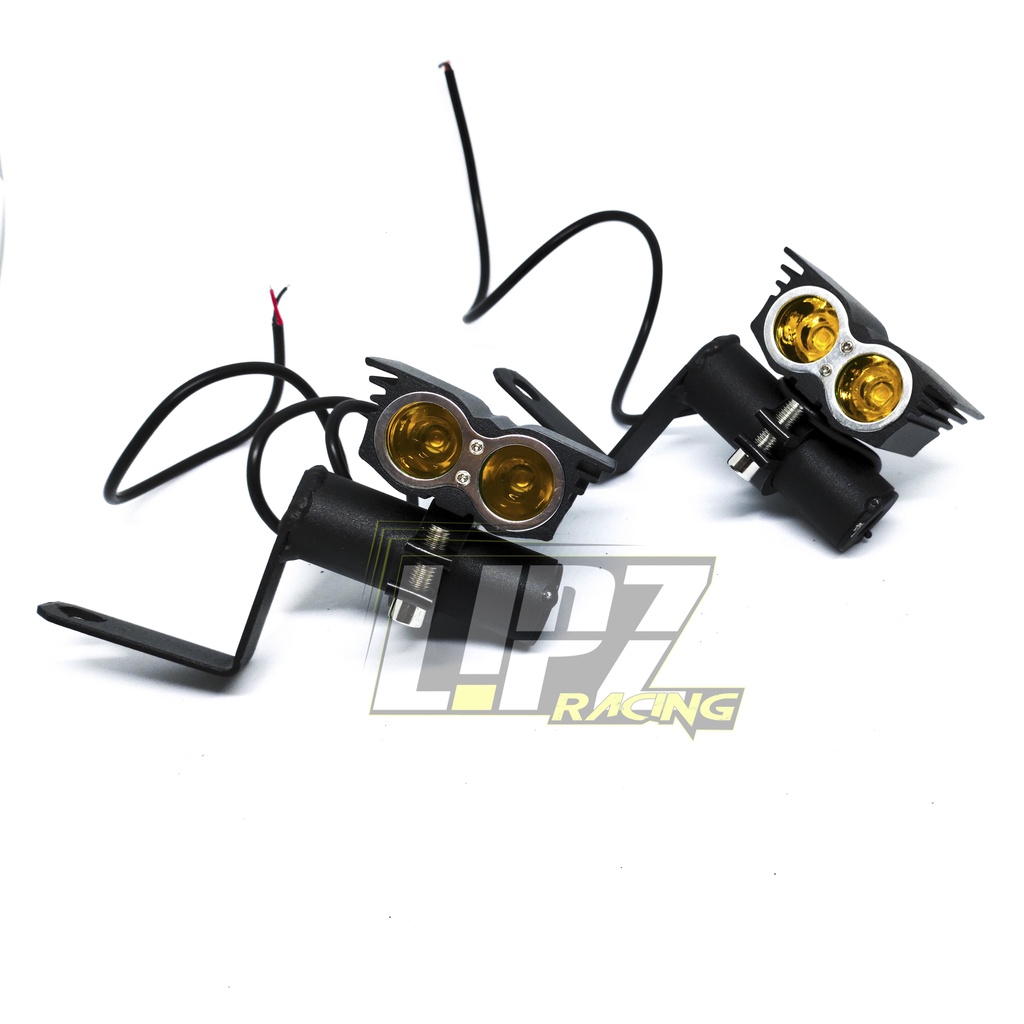 PAKET HEMAT 2PC ( 1PASANG ) LAMPU TEMBAK OWL 2 MATA 20WATT + BREKET LAMPU JEPIT SPION BODY LAMPU FULL BESI ALUMINIUM