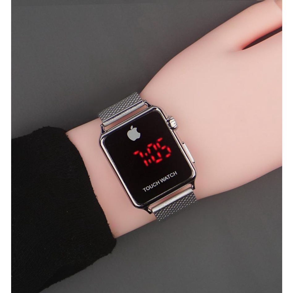 WBS JAM TANGAN PRIA WANITA FREE BATERAI DIGITAL WATCH RUBBER ELEKTORNIK TOUCH MAGNET LED AP022-2