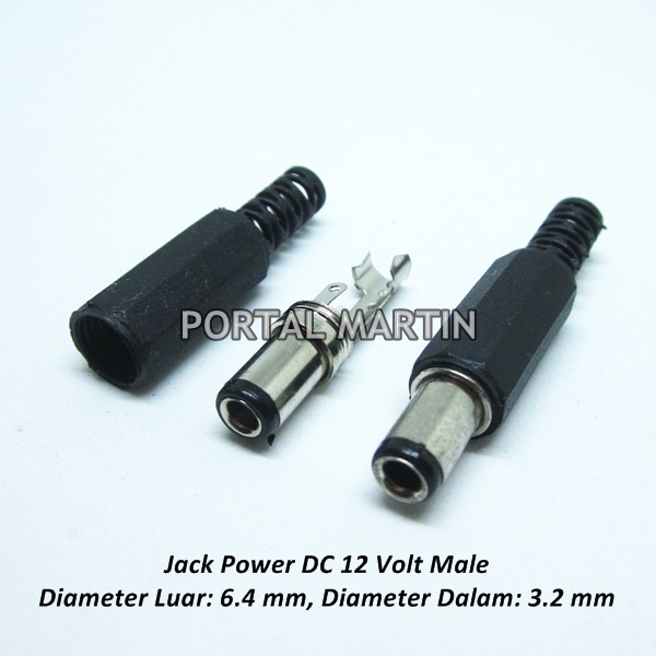 Jack Power DC 12 Volt Male 6.4 mm (Konektor DC 12 Volt)