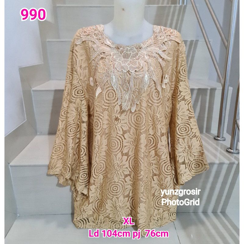 Blouse Brukat Warna Jumbo XL, 2XL, 3XL-6