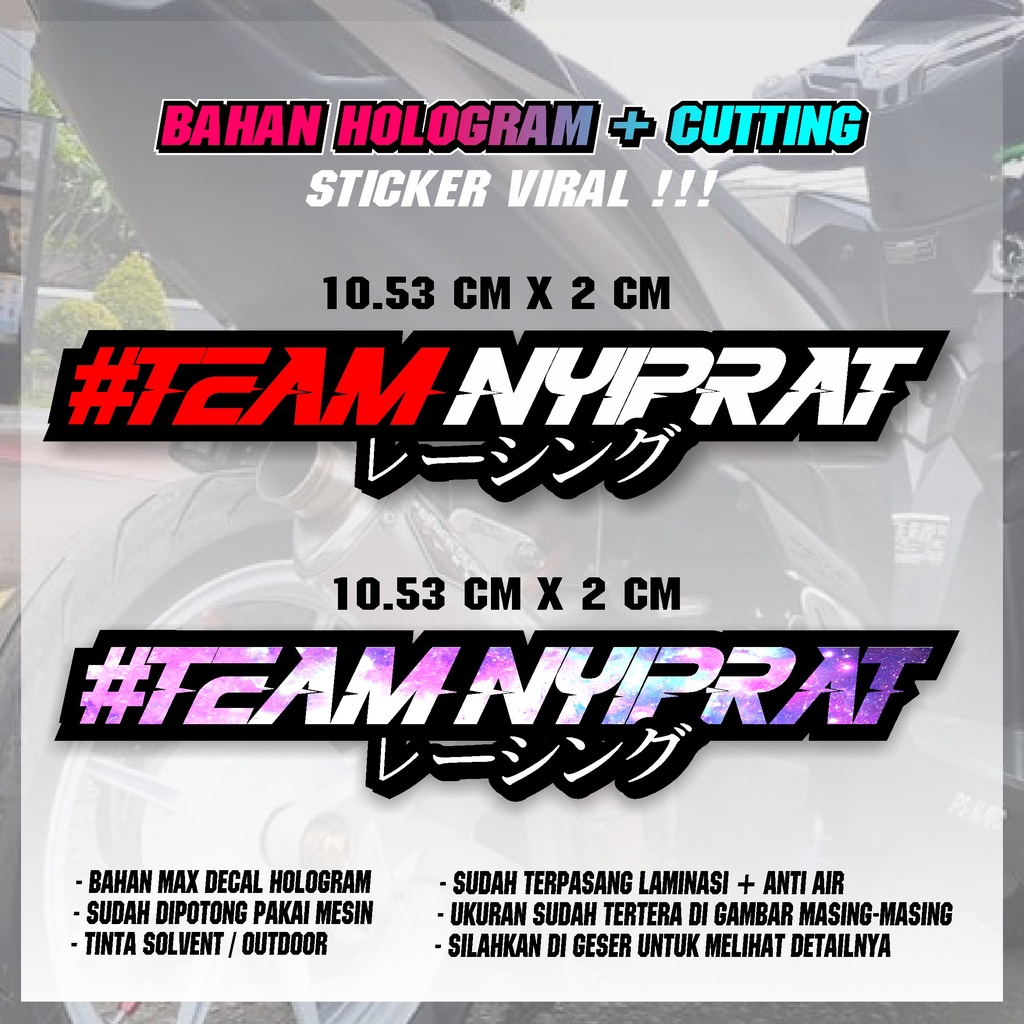 Jual Sticker Team Nyiprat Terbaru Team Nyiprat Cutting Sticker Viral Sticker Hitz