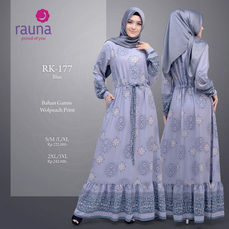 Gamis cewek Rauna / Rauna katun 177 blue
