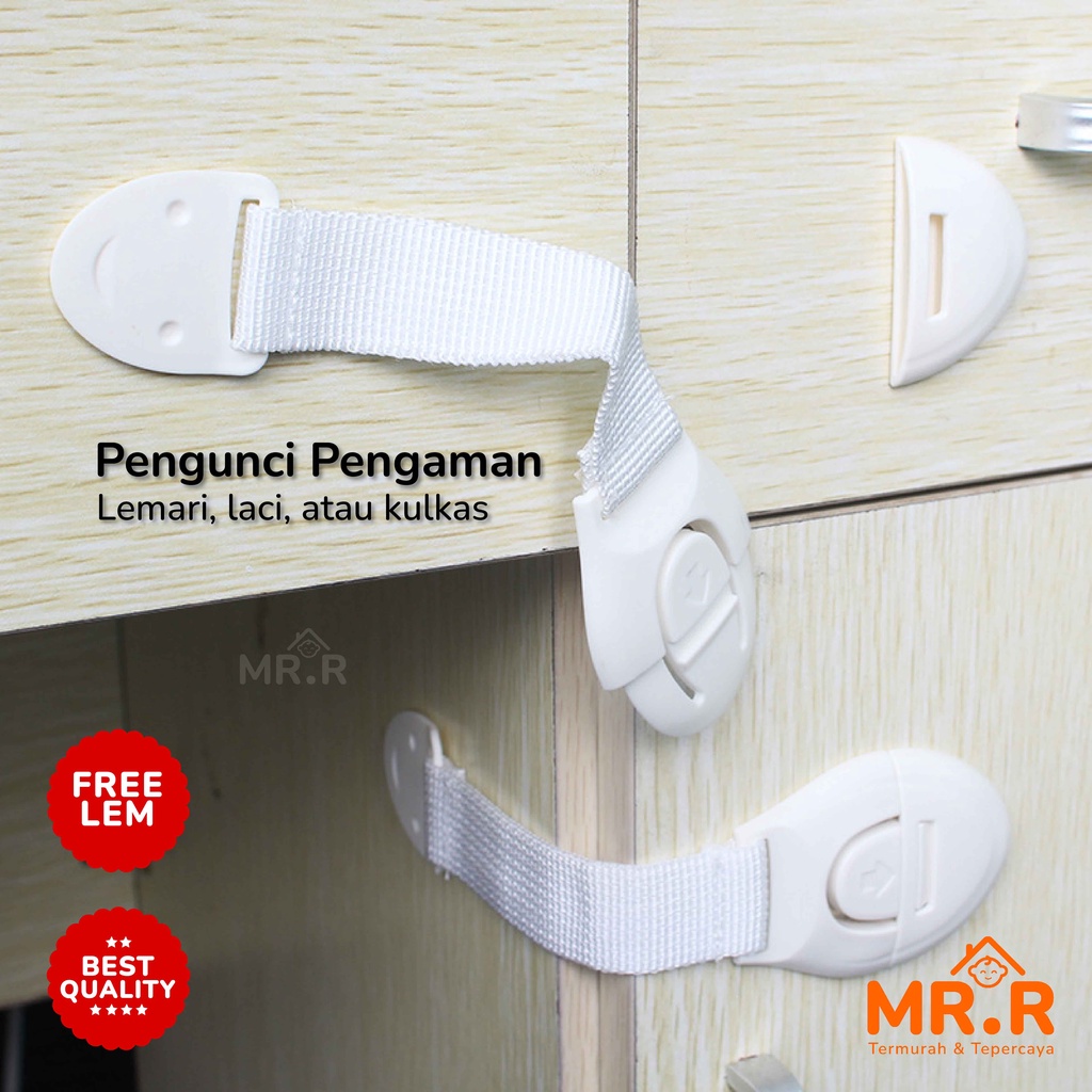 Kunci Kulkas Pengaman Anak Pengaman Laci Lemari Pengunci Pintu Kulkas dari Bayi dan Anak Baby Safety Lock Pelindung Pengunci Pengaman Laci Lemari Furniture Pintu Kulkas Microwave Penutup Toilet Kabinet Perabotan Rumah Tangga