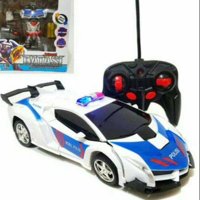 Mobil remot jadi Robot  / Mobil remot polisi jadi robot / Rc mobil Deformation