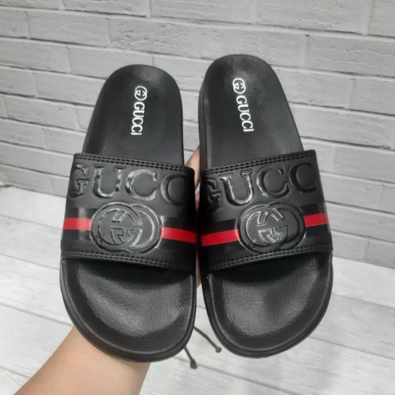 NEW ARRIVAL SENDAL GUCCI HITAM MERAH