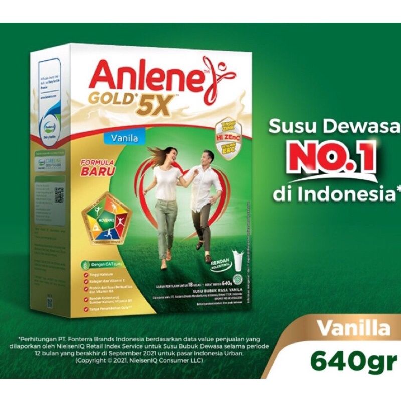 

Anlene Gold 5x susu dewasa 640gr vanila