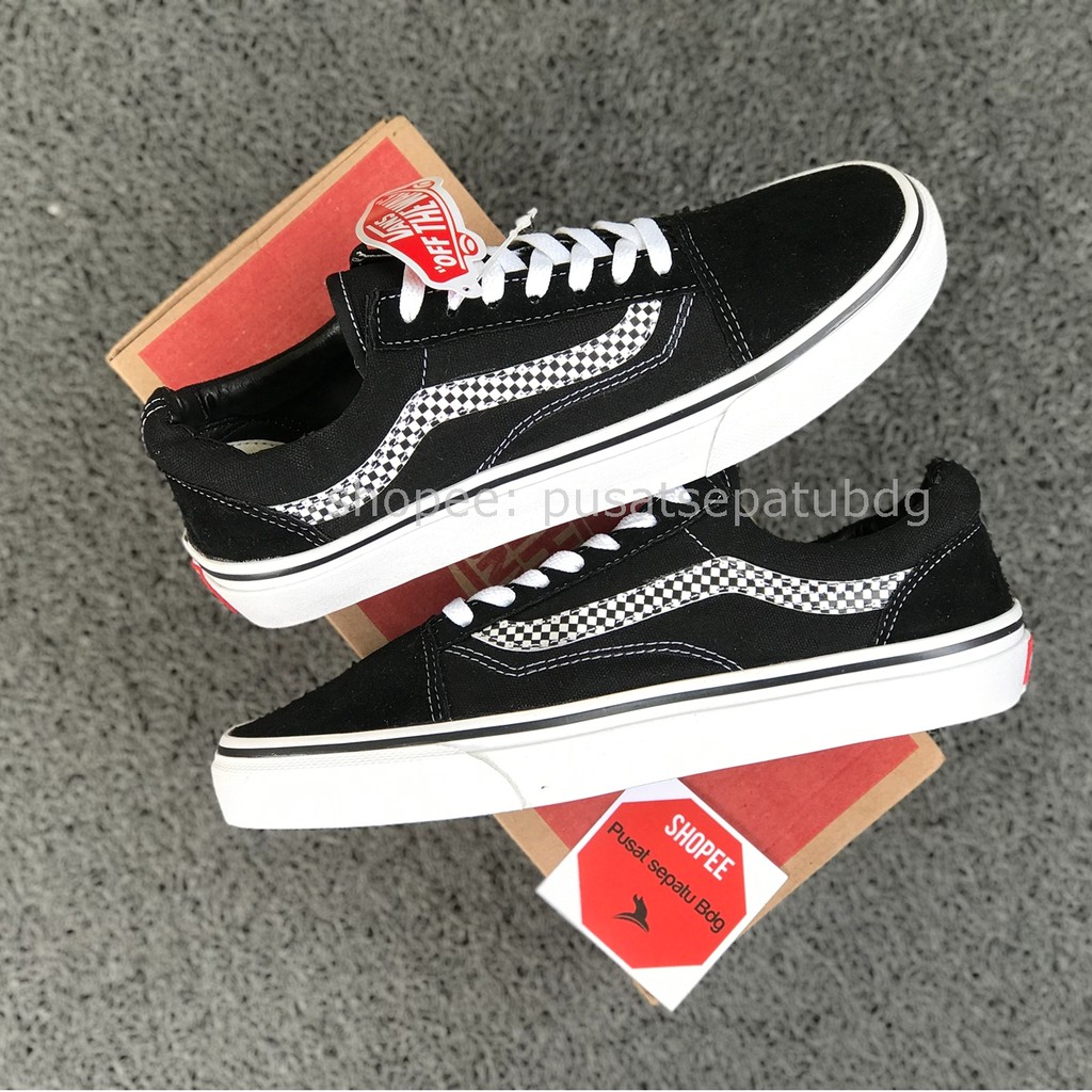 SEPATU VANS OLD SKOOL SURFLUS MIX CHECKERBOARD BLACK