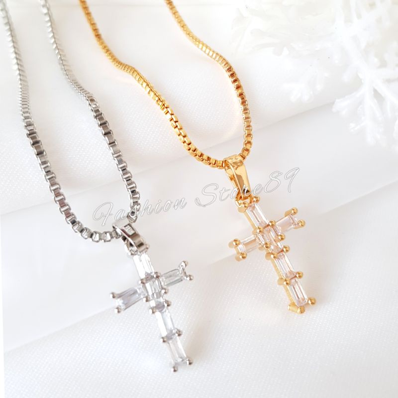 Kalung Salib permata kalung Full permata Salib fashion impor xuping replica emas Xuping salib