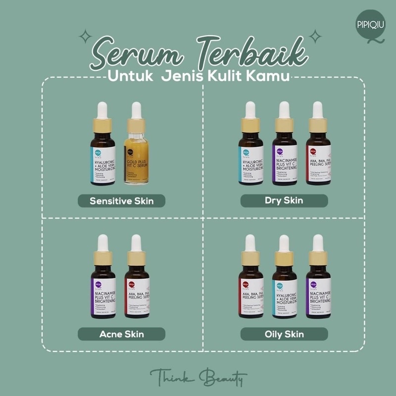 PIPIQIU AHA BHA PHA Peeling Serum Indonesia / Niacinamide Plus Vit C Brightening Hyaluronic Gold