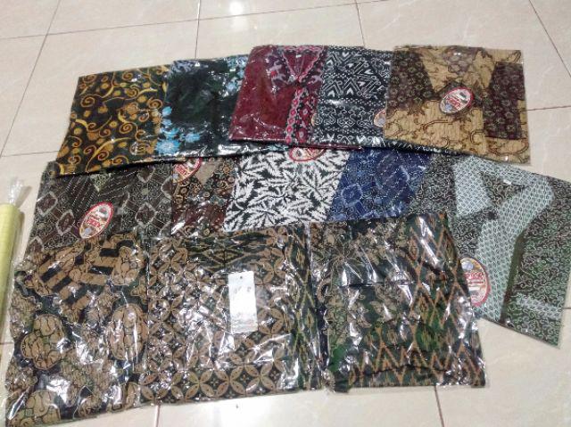 Kemeja Batik Pria Modern Motif Wajik Biru Dan Wajik Coklat