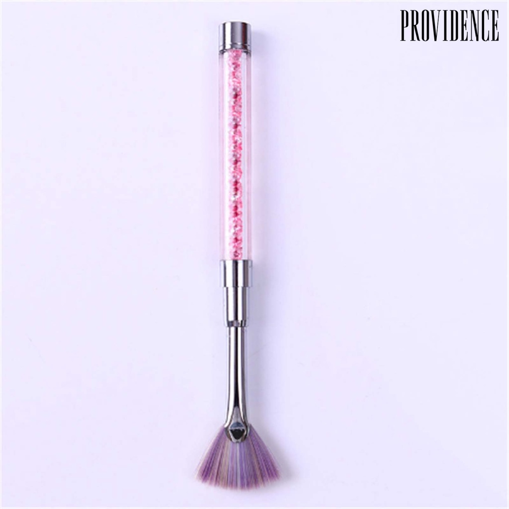 Providence Glitter Powder Drawing Pen Rhinestone Handle Fan Shaped Nail Art Dust Glitter Powder Remover Nail Art Brush Pen for Girl