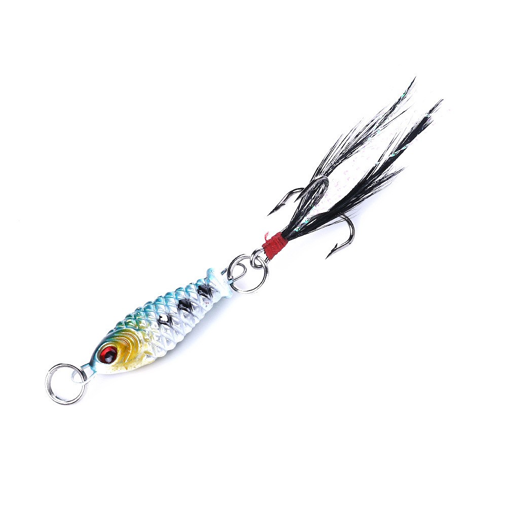 Hengjia 1pc Umpan Pancing Metal VIB Rattlin Jig Realistis 2.5cm 4g Dengan Kail Bulu