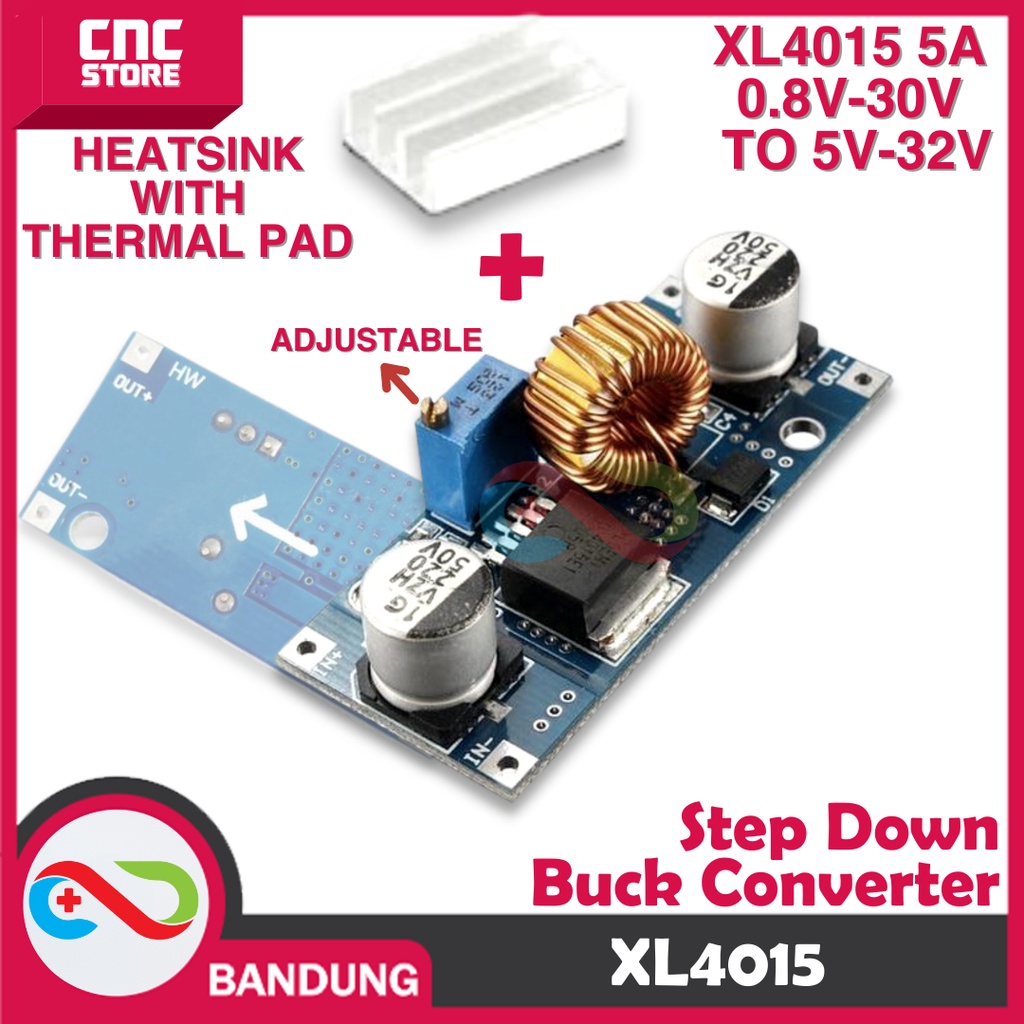 XL4015 DC TO DC STEP DOWN BUCK CONVERTER 5A 0.8V-30V TO 5V-32V REGULATOR STEPDOWN