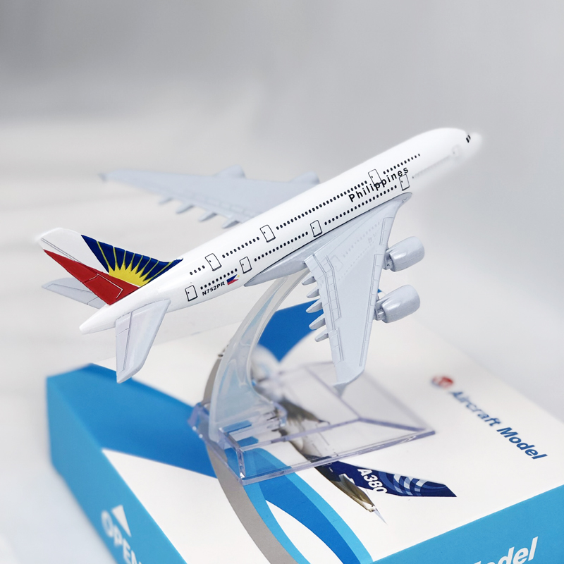 Miniatur Diecast Pesawat Philippine Airlines A380 Airbus 380 Bahan Metal Alloy Ukuran 16CM