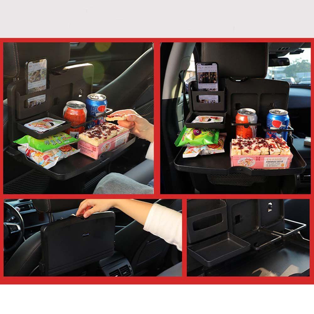 Lanfy Piring Makan Mobil Lipat Multi-Fungsi Car Storage Organizer Rak Minuman Meja Makan Tempat Penyimpanan Tetap