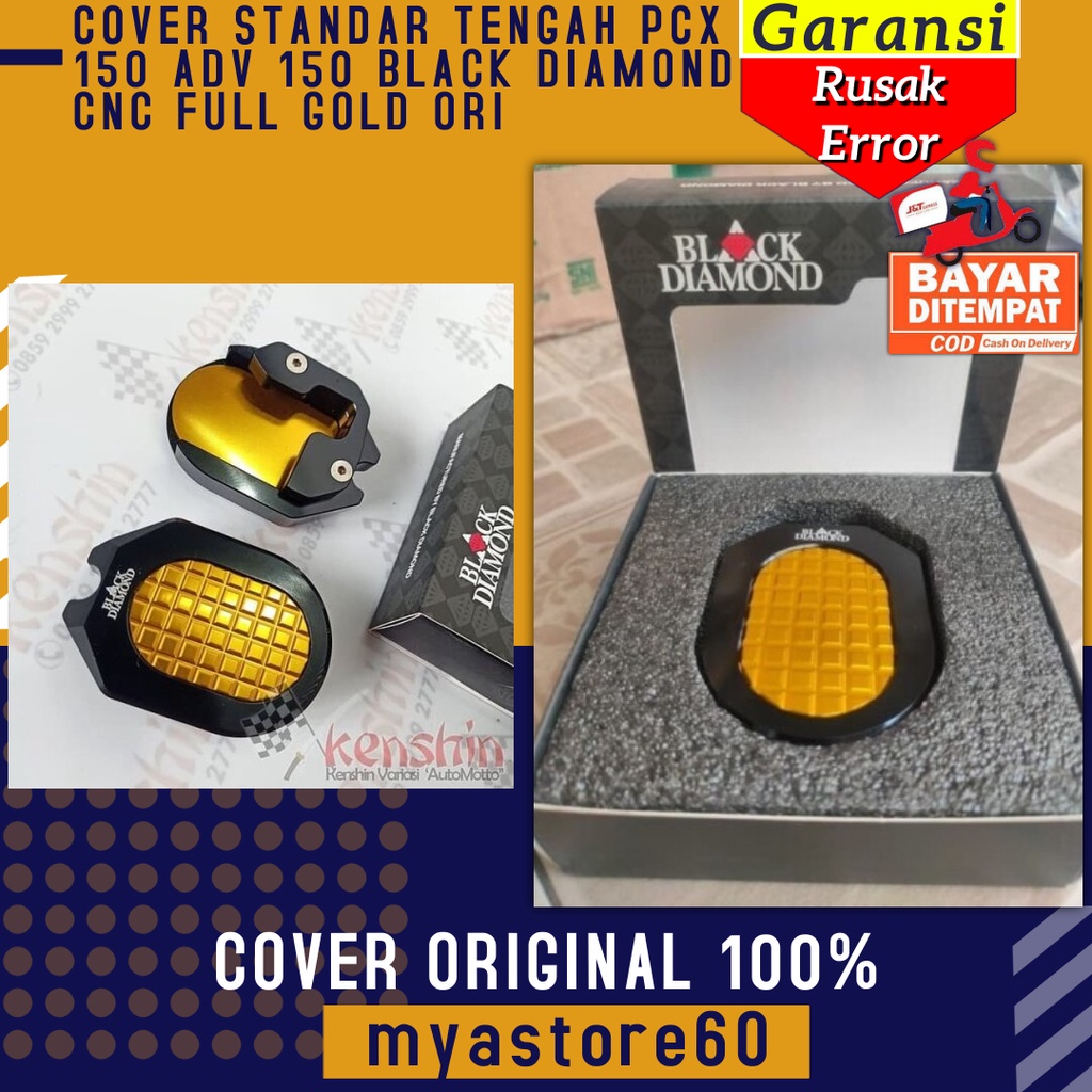 COVER TUTUP STANDAR TENGAH PCX 150 ADV 150 BLACK DIAMOND CNC FULL GOLD ORI EMAS