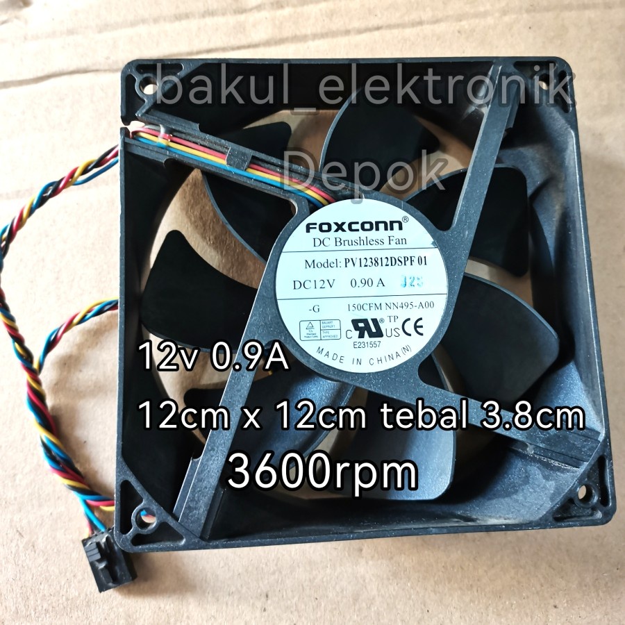 FAN pc 12CM 12v BALL BEARING 4 WIRE