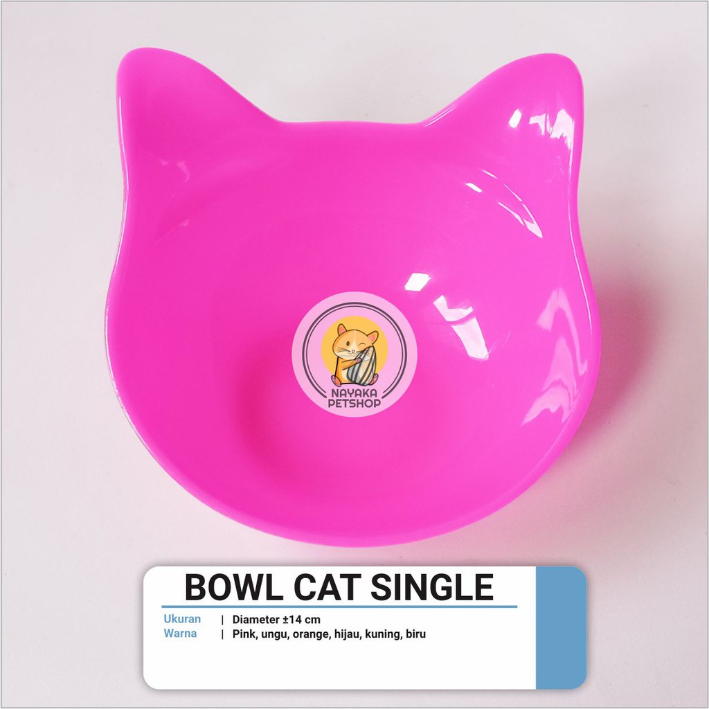 Bowl Cat Single Piring Tempat Wadah Makan Minum Hewan Kucing Kelinci Marmut Guinea Pig Musang