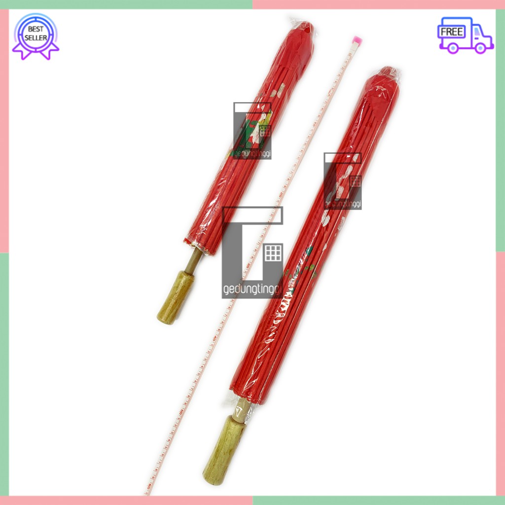 Payung Bambu Menari Nari Dekorasi Imlek Jepang Japan China Cina Korea Motif Lukisan Gambar Karakter Meihwa Meihua Mehwa Sakura Merah Mini Lipat Buka Tutup Murah Anak Dewasa Bamboo Umbrella