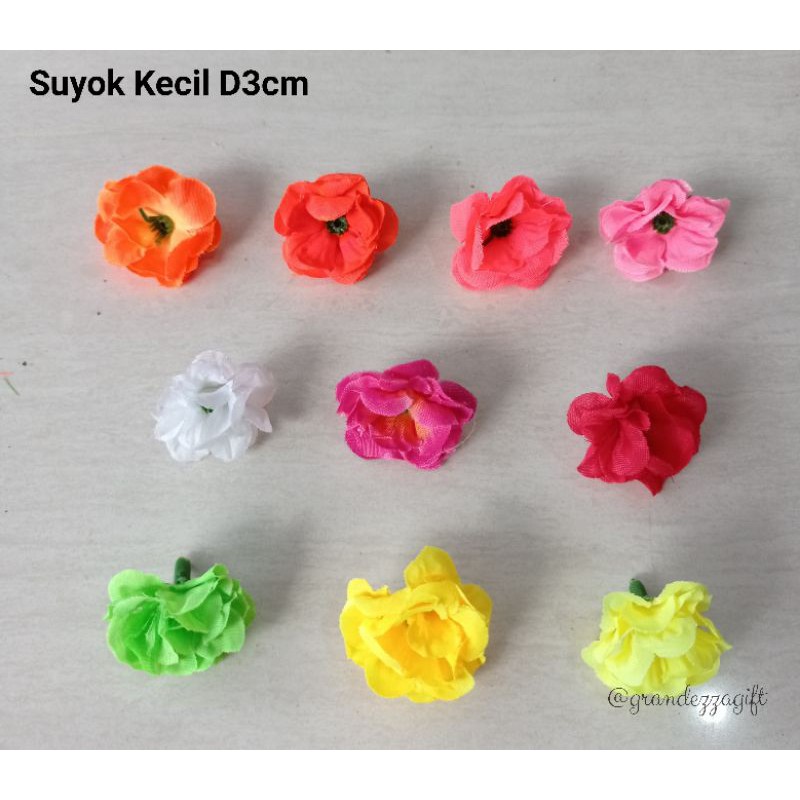 BUNGA PAPAN SUYOK KECIL DIAMETER 3CM KUNTUM ARTIFICIAL ISI 200PCS