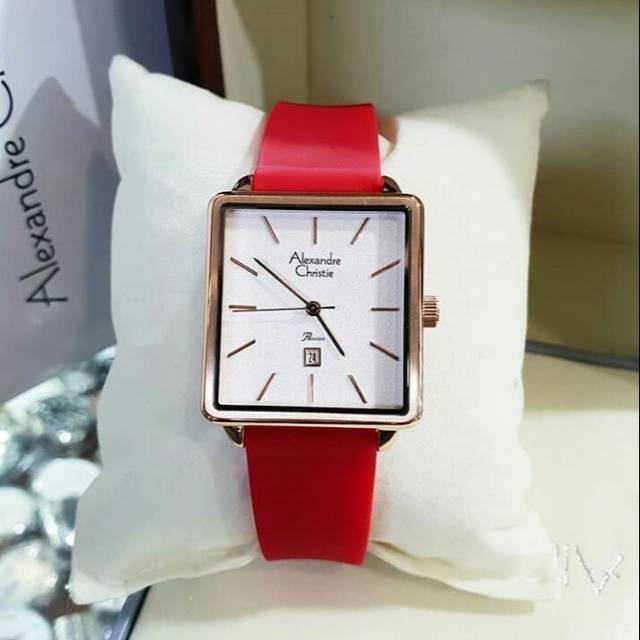 Jam Tangan Alexander Christie Original merah Garansi Resmi AC2810