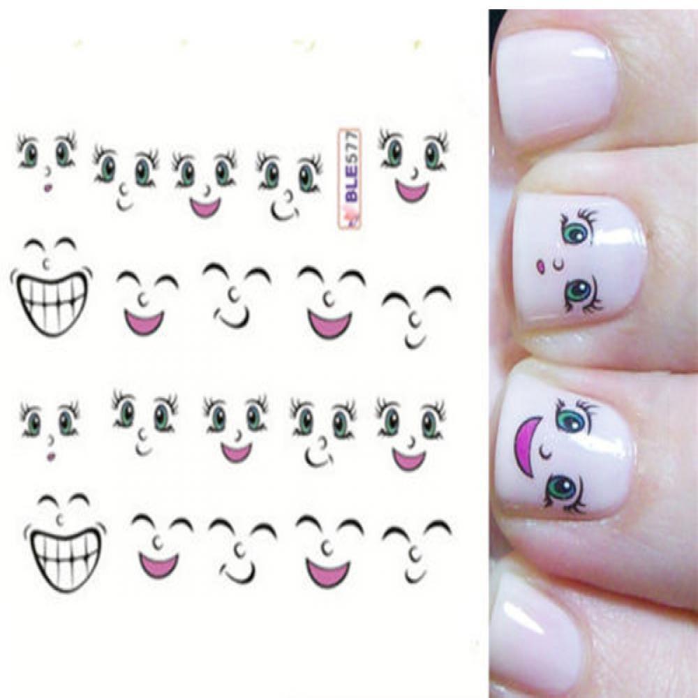 1 Lembar Stiker Kuku 3D Motif Kartun Untuk Manicure