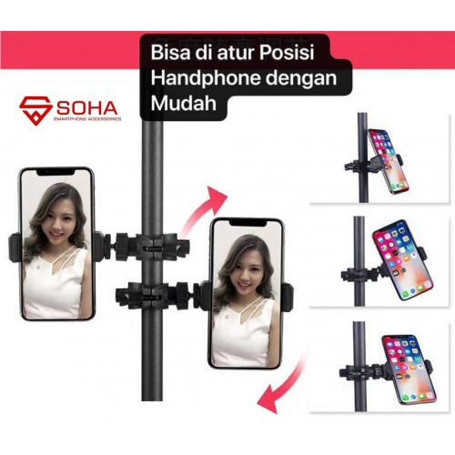 HRT-007 Universal Penjepit Plus Holder / Mount Holder Bisa di Atur 360 Derajat Buat di Trip