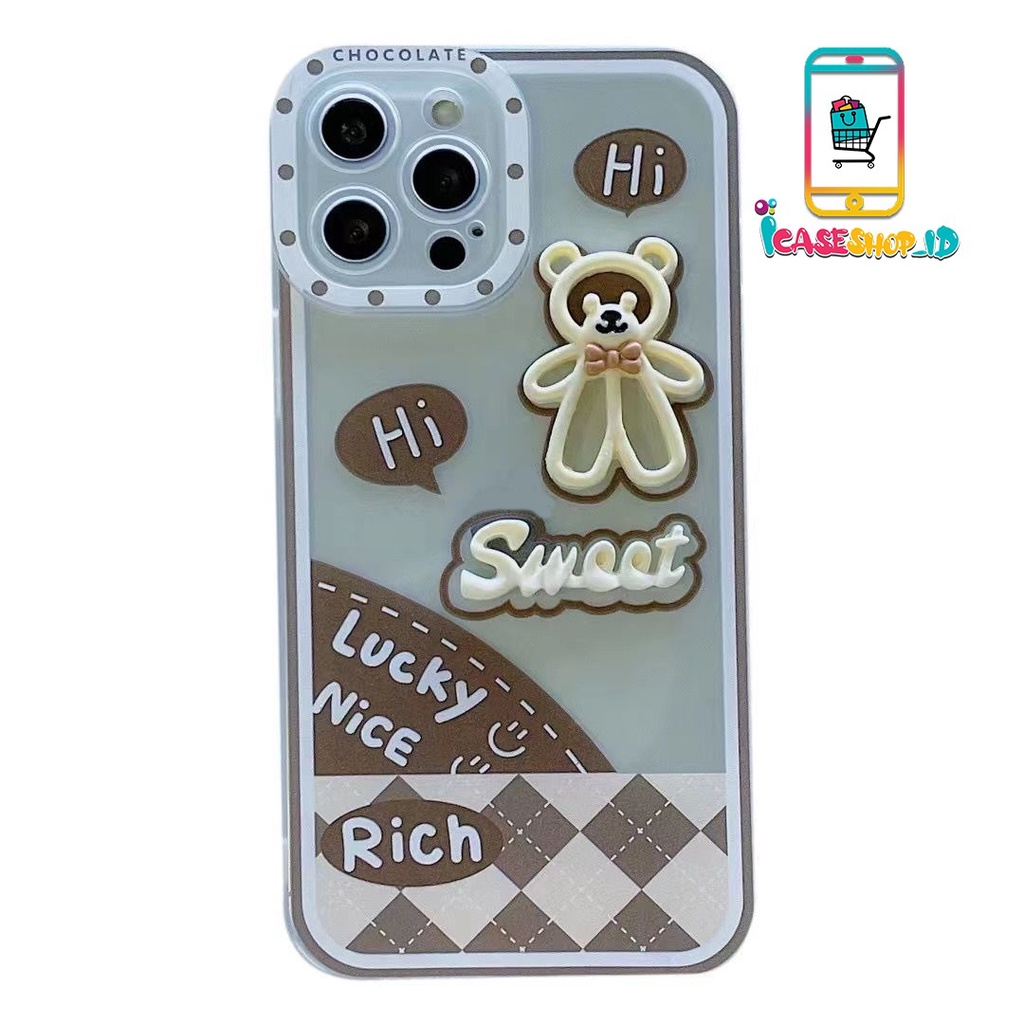 SS111 SOFTCASE SWEET BEAR 3D FOR  VIVO Y01 Y12 Y15 Y15S Y16 Y17 Y20 Y20S Y21S Y21T Y21A IC2077