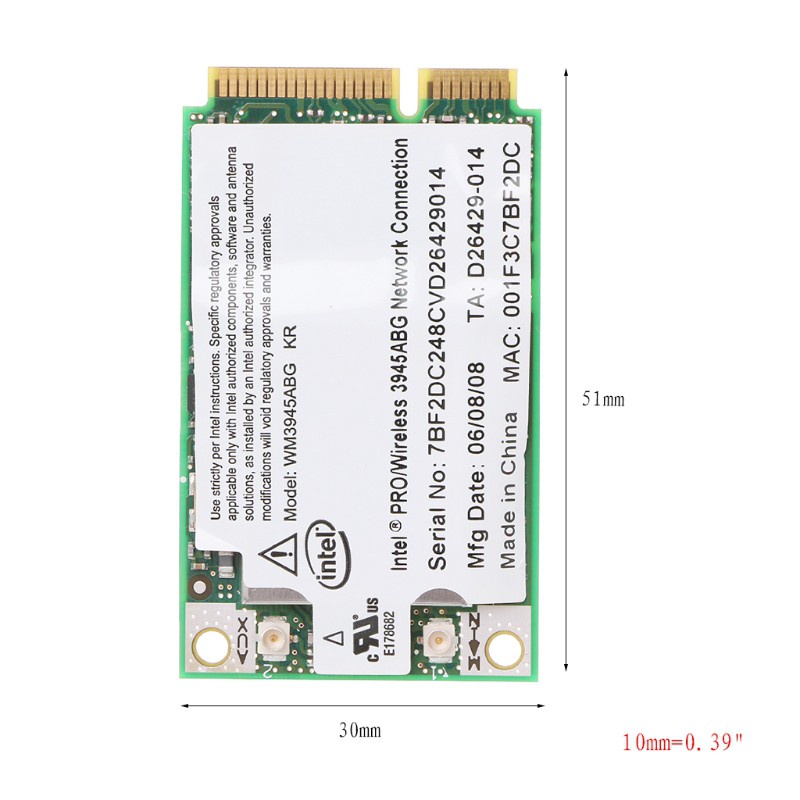 btsg New WM3945ABG Mini PCI-E Wireless WIFI Card 54M 802.11A/B/G For Dell ASUS Laptop