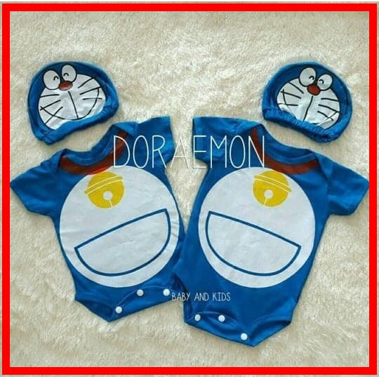 SALE ! Baju Jumper Bayi Baby Kostum Karakter Doraemon Lucu Perempuan Laki Laki Murah