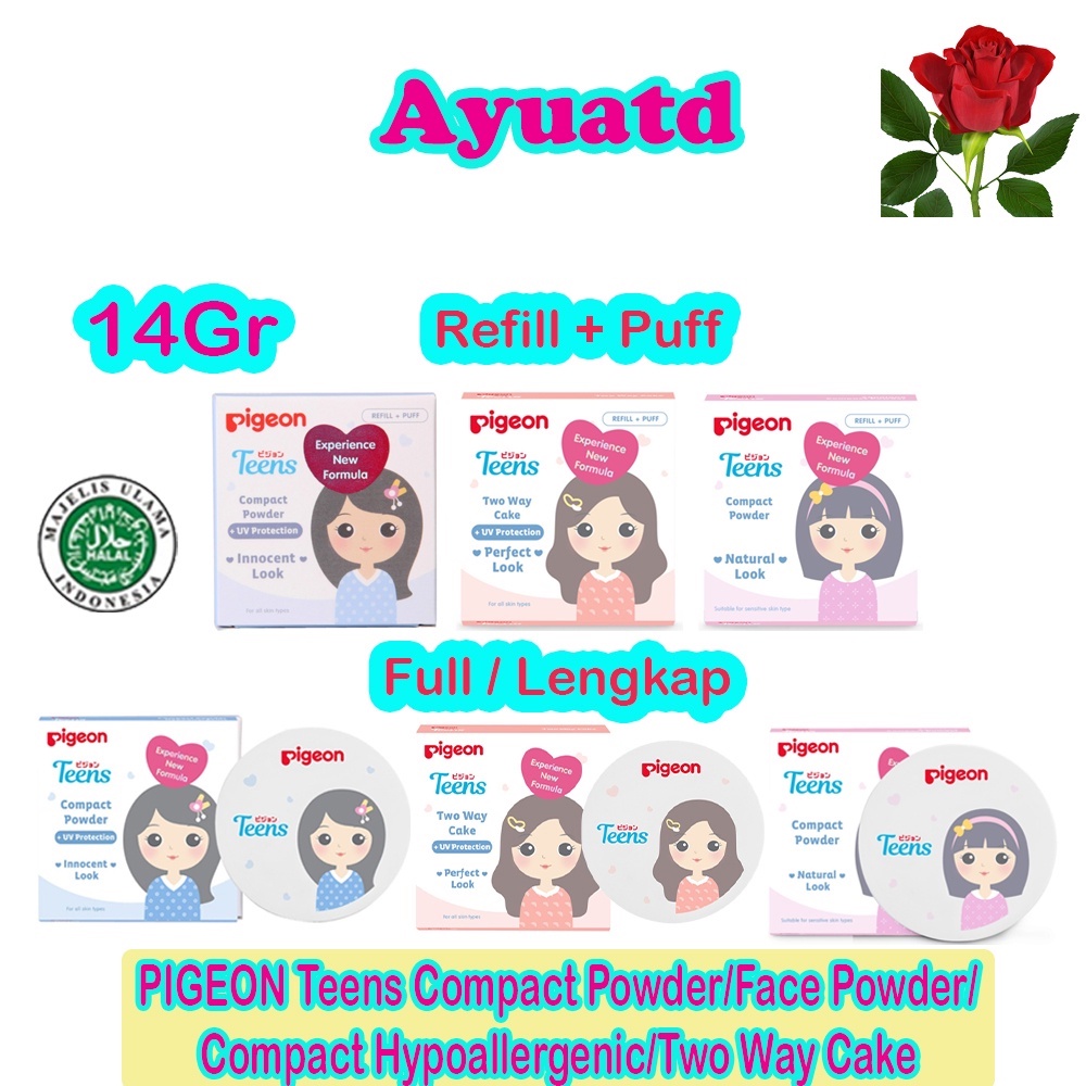 PIGEON Teens Compact Powder / Refill  14Gr / Bedak Padat &amp; Refill