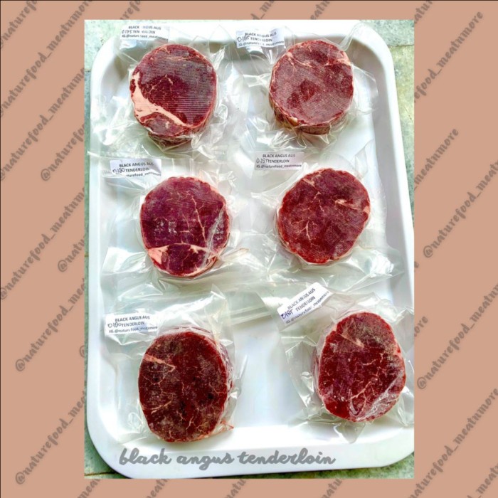 

NATUREFOOD BEEF SAPI DAGING STEAK BLACK ANGUS TENDERLOIN - 185 gram