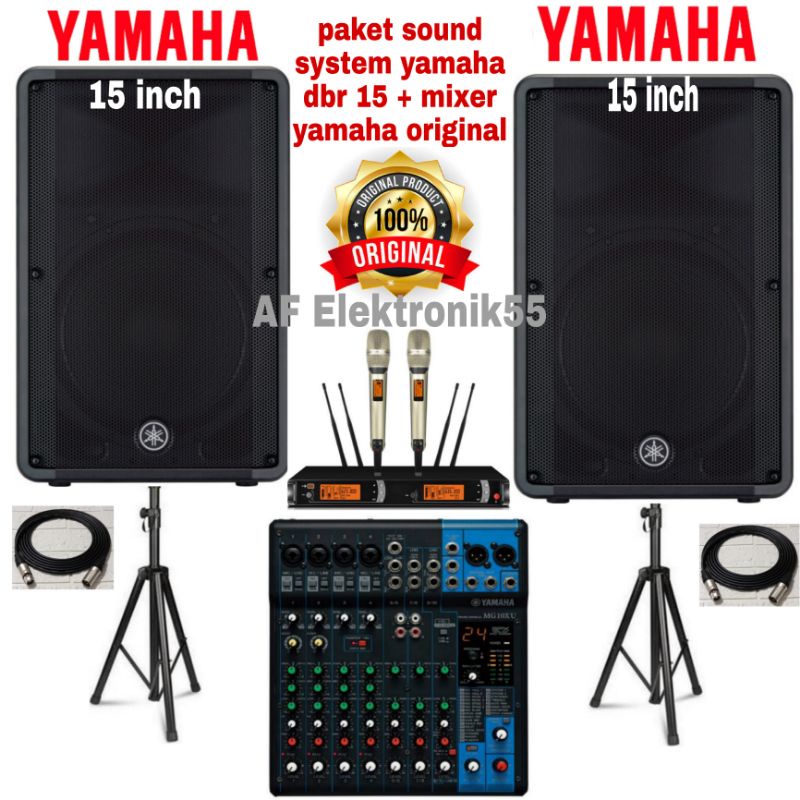Jual Paket Sound System Yamaha Speaker DBR 15 + Mixer Yamaha Original