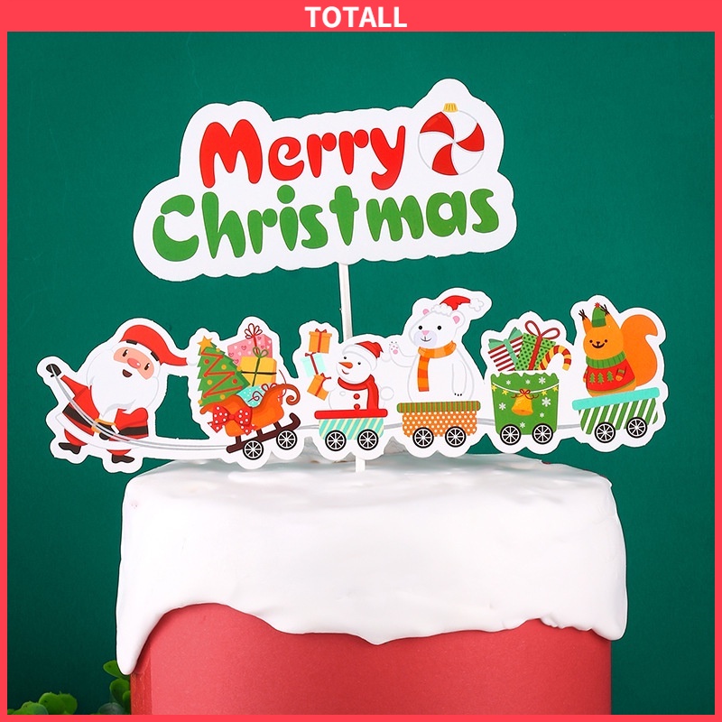 [✅COD]Cake Topper Christmas Santa Merry Xmas Natal Hiasan Tusukan Kue NEW READY STOCK