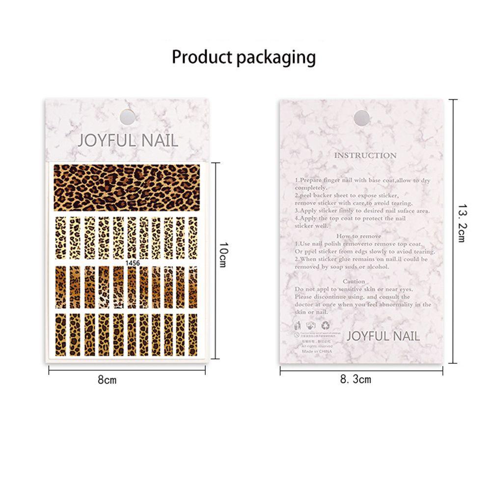 AUGUSTINA Agustina Leopard Stiker Kuku Wanita Hewan Stiker Ular Manicure Perekat Decals