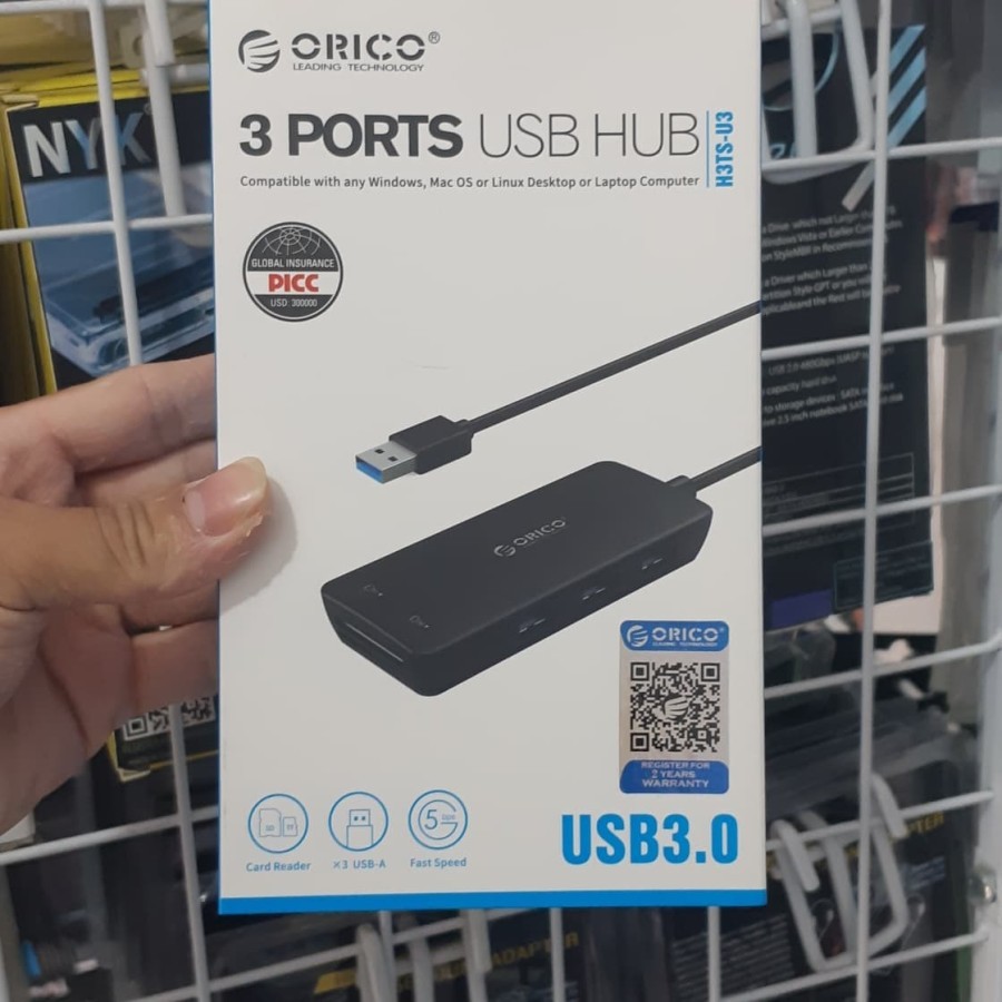 Orico H3TS-U3 USB 3.0 3-Port USB Hub Super Speed With Card Reader 3 port