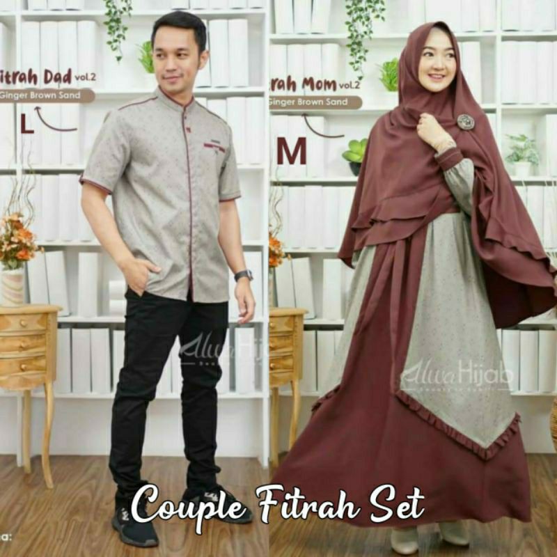 Baju Couple Gamis Set Fitrah By Alwa Hijab