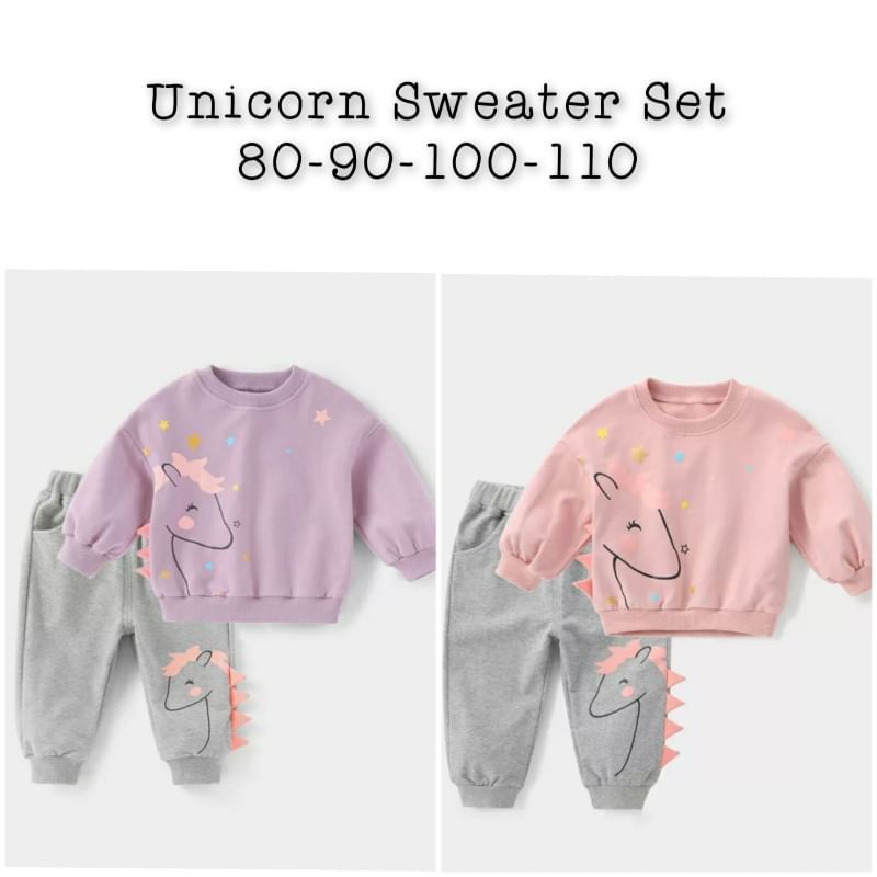 Setelan Sweater Anak, Sweater anak unicorn, Sweater bear