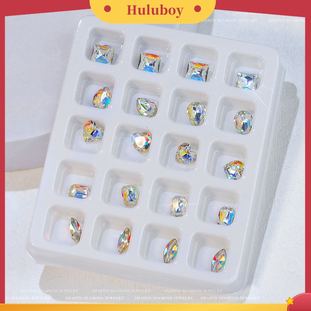 Huluboy Huluboy♡ 20pcs Ornamen Kuku 3D Bentuk Hati Bahan Plastik Tahan Pudar Untuk Dekorasi Nail Art